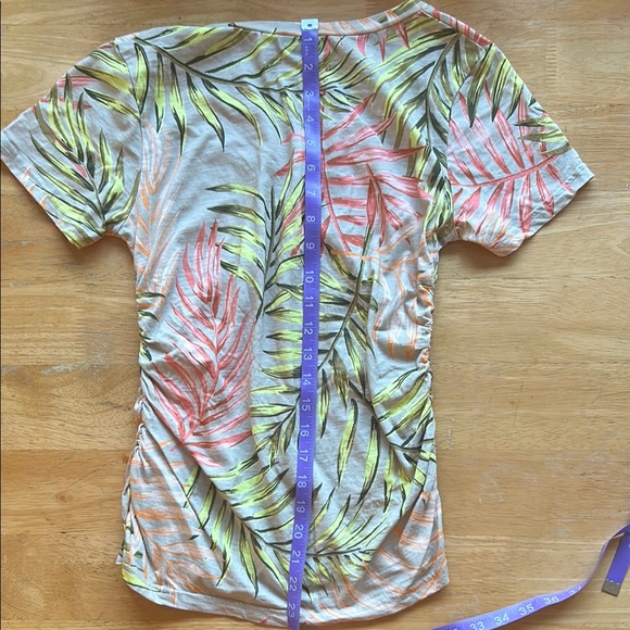 Skinnygirl Multicolor Leaf Print Top SM - Picture 8 of 11